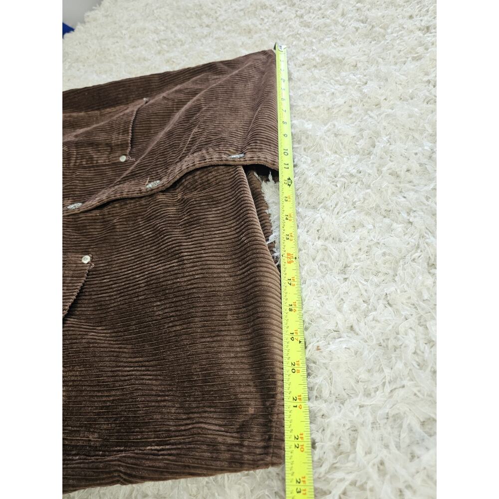 VTG Brown Corduroy Jumper Dress Button Front Pockets Plus Size 18 20 Cottagecore - Picture 5 of 8